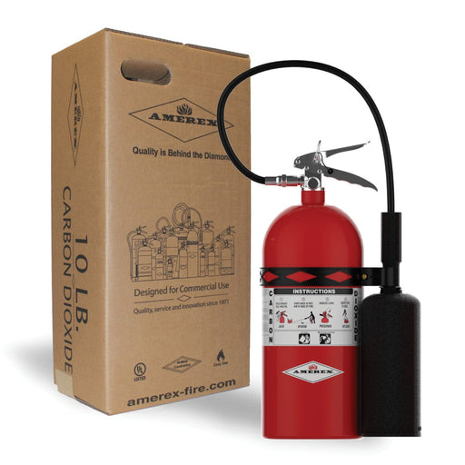 Amerex® 330 CO2 Carbon Dioxide Fire Extinguisher 10lb, 10BC, With Wall Bracket, 01714