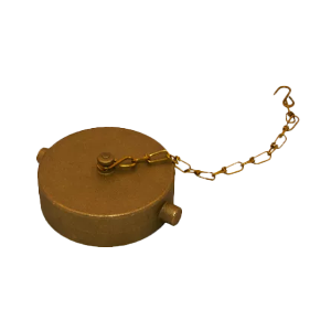 FPPI® 07-250 Angle Hose Valve Cap, Brass Cap And Chain, 2 1/2" NST - WeSupplyIt.com