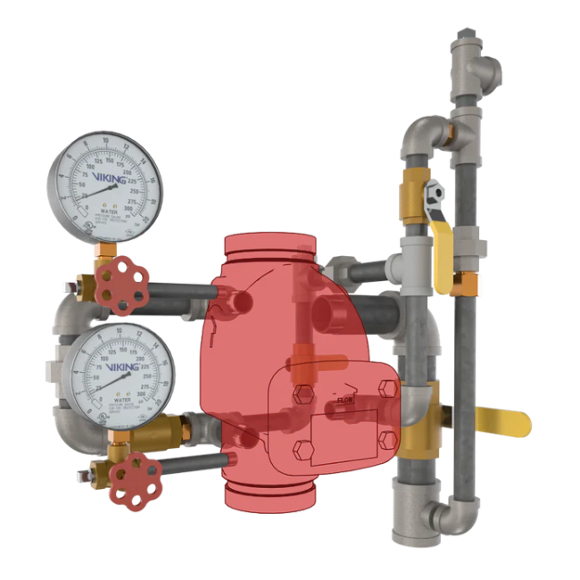 Viking® 08633USA Model J-1 Alarm Check Valve, Vertical, Domestic Trim Only, Galvanized, for 3" USA Valve
