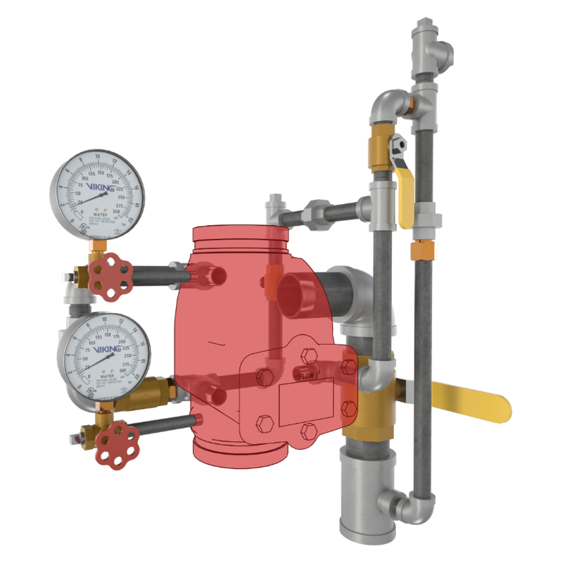 Viking® 08634USA Model J-1 Alarm Check Valve, Vertical, Domestic Trim Only, Galvanized, for 4" USA Valve