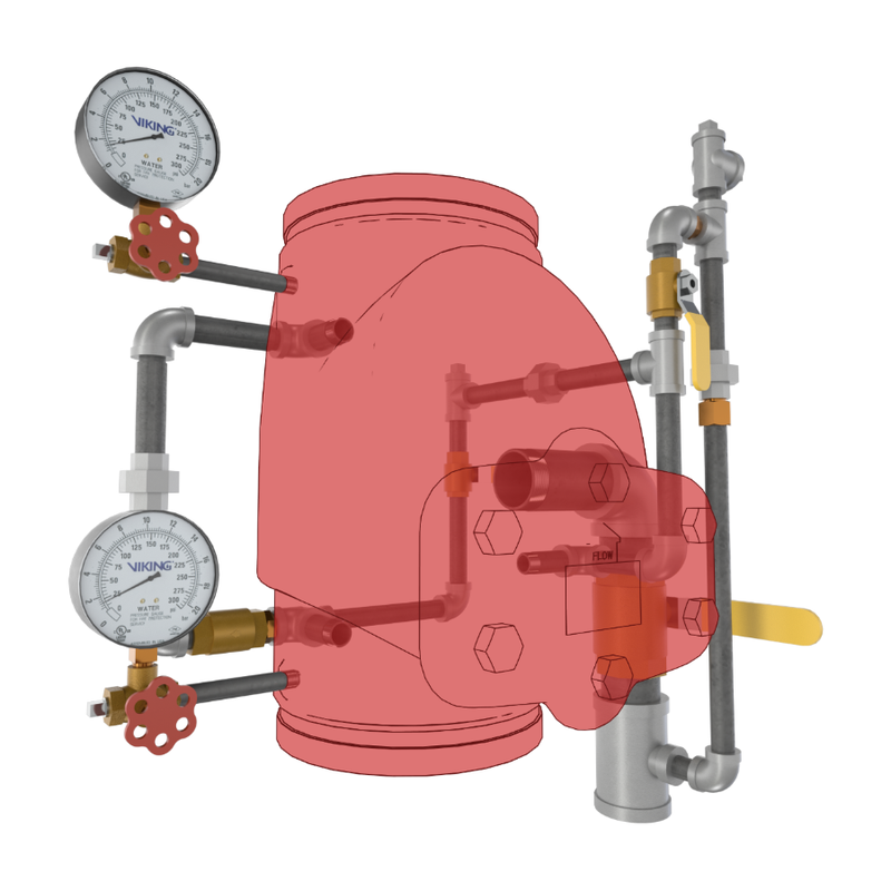 Viking® 08636 Model J-1 Alarm Check Valve, Trim Only, Galvanized, For 8" Valve