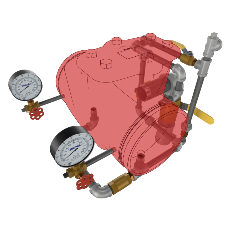 Viking® 08769 Model J-1 Alarm Check Valve, Horizontal, Trim Only, Galvanized, For 8" Valve