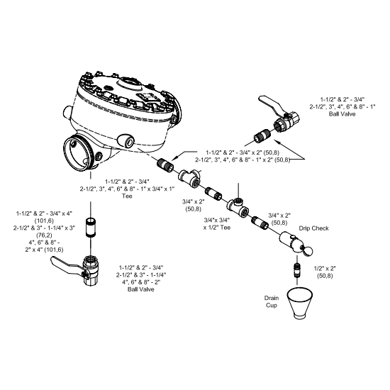 Viking® 11894-7 Drain Package For Use With TRIMPAC, Brass, 2 1/2", 3"
