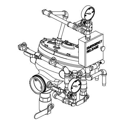 Viking® 11941-1P Model J Flow Control Valve Horizontal Trim, Modular Trim only, Straight Through, Galvanized, For 4" Valve