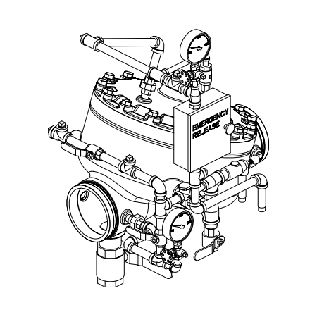Viking® 11942-1P Model J Flow Control Valve Horizontal Trim, Modular Trim only, Straight Through, Galvanized, For 6" Valve