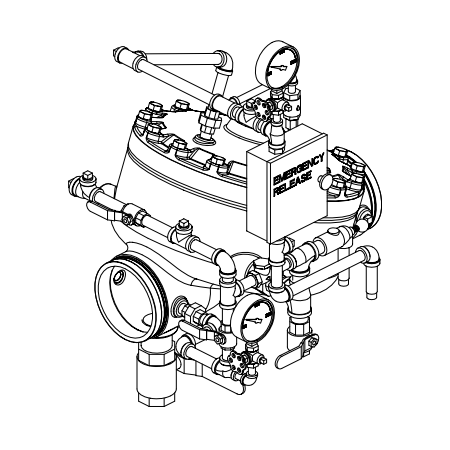 Viking® 11942-2P Model J Flow Control Valve Horizontal Trim, Modular Trim only, Straight Through, Brass, For 6" Valve