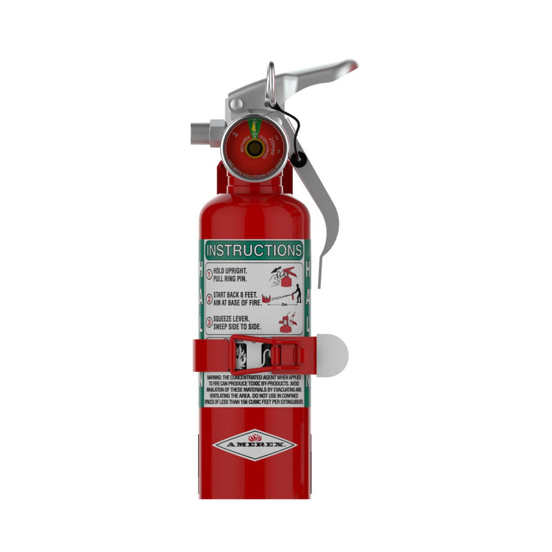 Amerex® A344T Halon 1211 Fire Extinguisher, 1.25 Pound, 2BC, With Vehicle Bracket, 12596