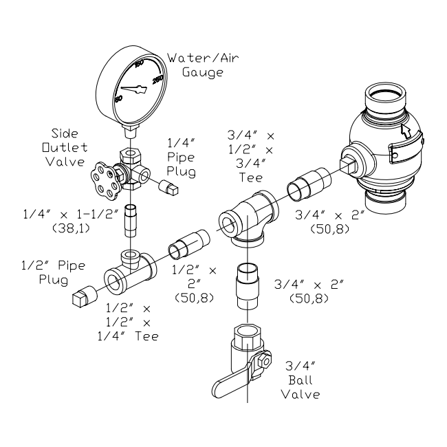 Viking® 12960-1 Model K-1 & L-1 In-line Check Valve, Trim Only, Brass, for 1 1/2", 2" Valve