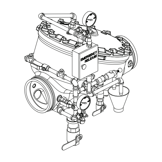 Viking® 14707-1 Model J Flow Control Valve Horizontal Trim, Loose Trim only, Straight Through, Galvanized, For 8" Valve