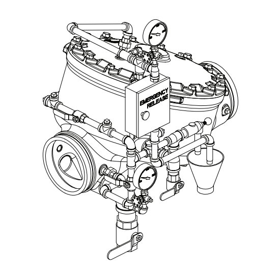 Viking® 14707-1P Model J Flow Control Valve Horizontal Trim, Modular Trim only, Straight Through, Galvanized, For 8" Valve