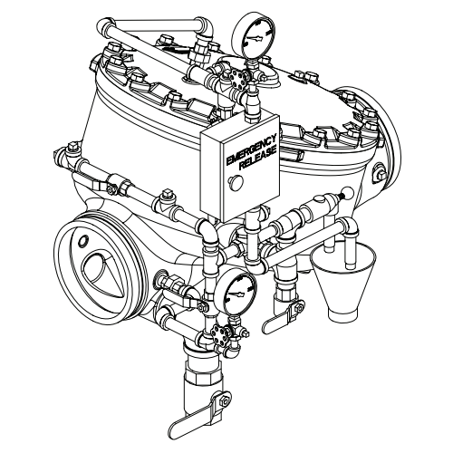 Viking® 14707-2 Model J Flow Control Valve Horizontal Trim, Loose Trim only, Straight Through, Brass, For 8" Valve