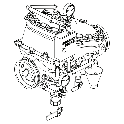 Viking® 14707-2P Model J Flow Control Valve Horizontal Trim, Modular Trim only, Straight Through, Brass, For 8" Valve
