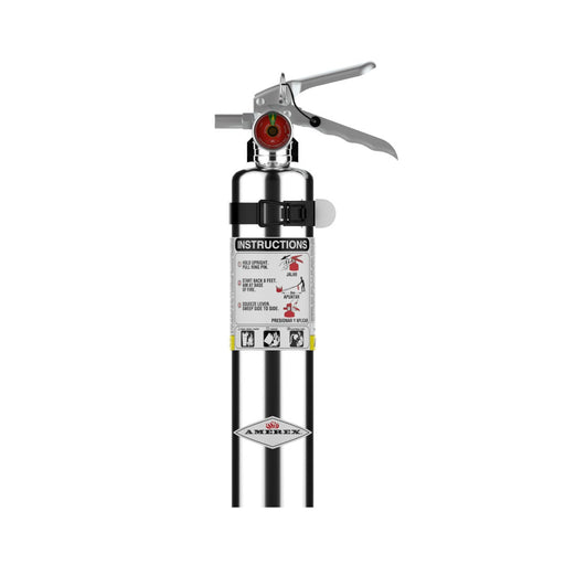 Amerex® B417TC ABC Dry Chemical Chrome Fire Extinguisher 2.5lb, 1A10BC, With Vehicle Bracket, 15254