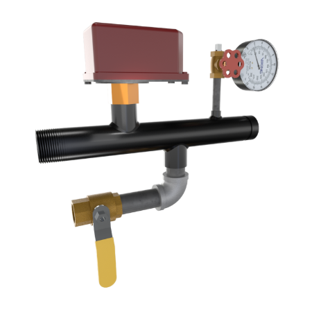 Viking® 15282 EasyPac Floor Control Riser Assembly With Ball Valve, Thread x Groove, 1 1/2"