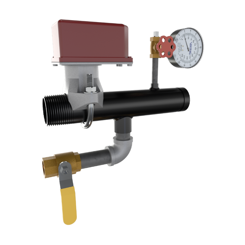 Viking® 15291 EasyPac Floor Control Riser Assembly With Ball Valve, Thread x Groove, 2"