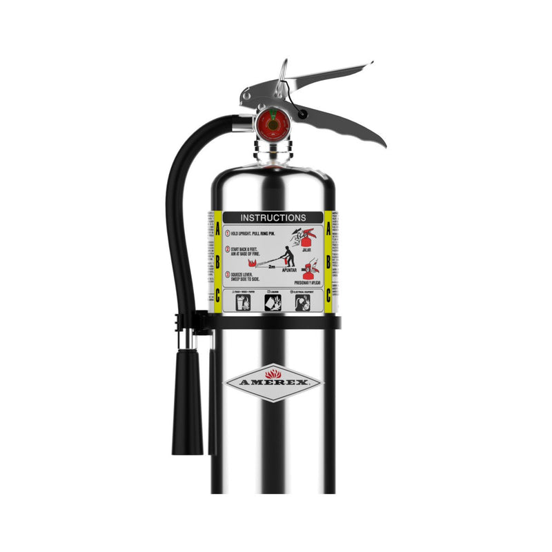 Amerex® B461C ABC Dry Chemical Chrome Fire Extinguisher 6lb, 3A40BC, With Wall Bracket, 15392