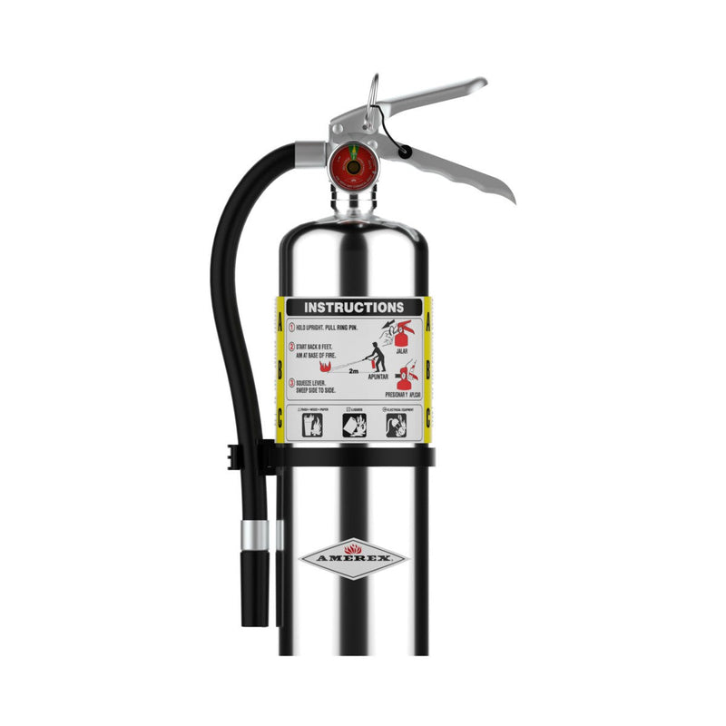 Amerex® B402C ABC Dry Chemical Chrome Fire Extinguisher 5lb, 3A40BC, With Wall Bracket, 15913