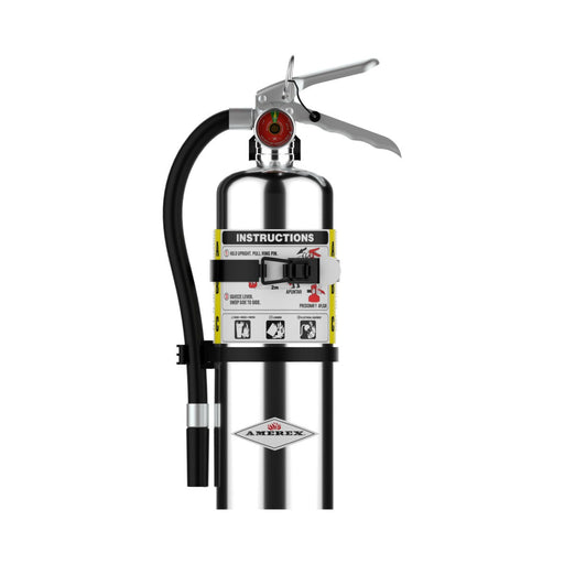 Amerex® B402TC ABC Dry Chemical Chrome Fire Extinguisher 5lb, 3A40BC, With Vehicle Bracket, 15914
