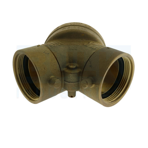 Fire Department Connection FDC, Straight, 6" x 2 1/2" x 2 1/2" PHX, Single Clapper Brass