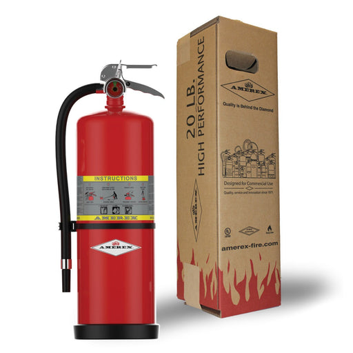 Amerex® 714 Z Series High Performance Compliance Flow ABC Fire Extinguisher, 20 Pound, 10A120BC, With Wall Bracket, 26913