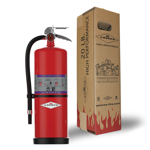 Amerex® 717 Z Series High Performance Compliance Flow Purple K Fire Extinguisher, 20 Pound, 120BC, With Wall Bracket, 26916
