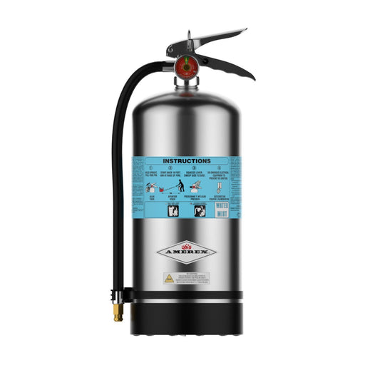 Amerex® C270 Water Mist Fire Extinguisher, Stainless Steel, 1.75 Gallon, 2AC, With Wall Bracket,  27699