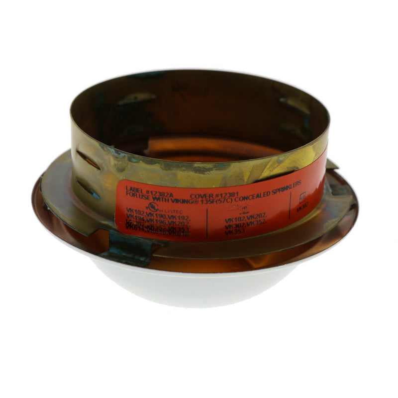 Viking Concealed 12381 Label 12382A Domed Pendent Cover Plate - orange label