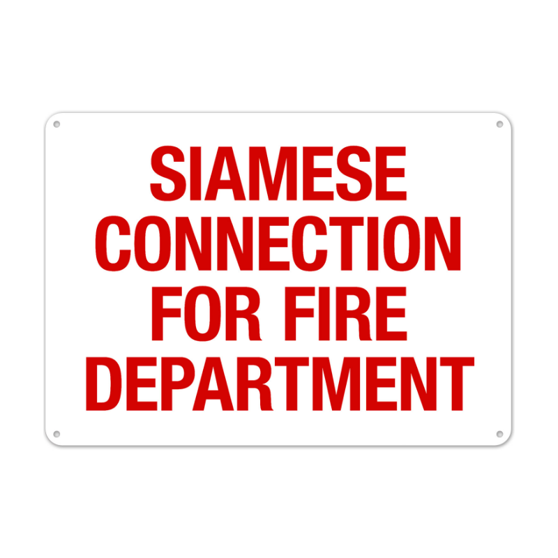 Siamese Connection For Fire Department Sign, Aluminum, 12" x 10"