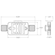 Standard Combination Exit And Emergency Light, Red, 180 Degree Adjustable Head