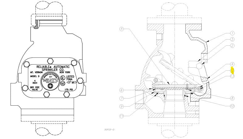 RASCO/Reliable® Model D Dry Pipe Valve Hinge Pin, 6", 95006226