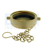 Fire Hose Valve Standpipe Cap & Chain, 2 1/2", Brass NST