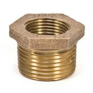 Brass Bushing 1" x 1/2" NPT Threaded Hex Fitting, MNPT x FNPT