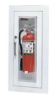 Larsen's C2409-R Cameo Series Fire Extinguisher Cabinet, Recessed, Clear Bubble Glass, Steel, C2409-R