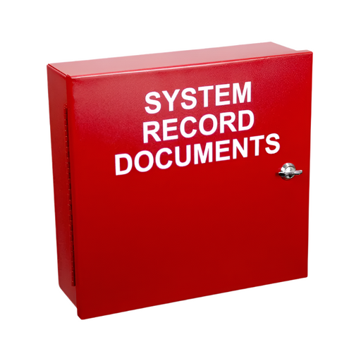 System Record Documents Enclosure, Metal, Thumb Lock - Red, EM1212DOC