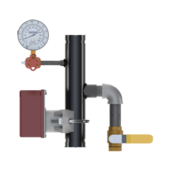 Viking® 15294 EasyPac Floor Control Riser Assembly With Ball Valve, Groove x Groove, 6" - WeSupplyIt.com