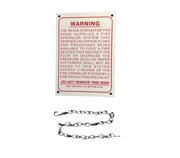 Warning Home Water System and Fire Sprinkler System, Aluminum, 5" x 7" With Chain