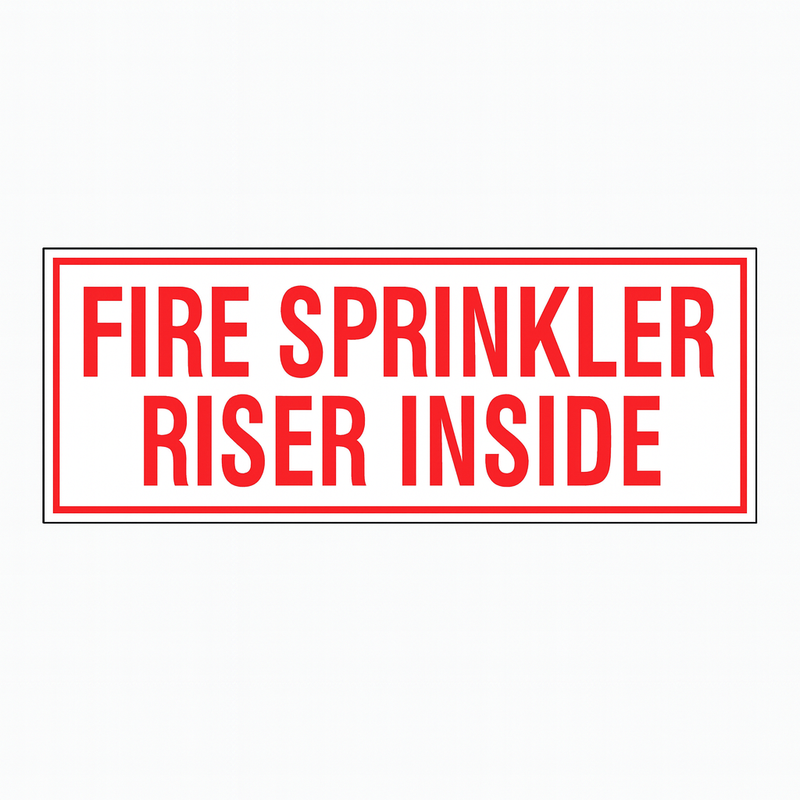 Sprinker Riser Sign Fire Sprinkler Riser Inside Sign, Aluminum, 6