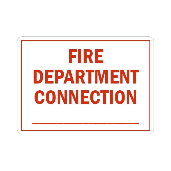 Fire Department Connection Sign With Address Line, Plastic, 10" x 14"