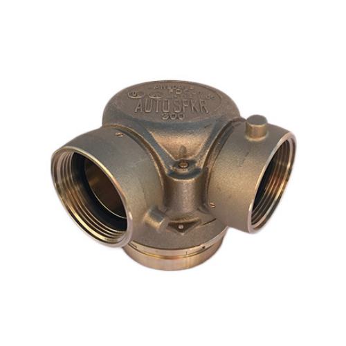 Lansdale 350-175-02400 4" GRV x (2) 2-1/2" NST Exposed Fire Department Connection (FDC), Single Clapper, 90, Brass