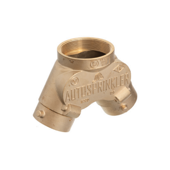 Lansdale 350-175-02650 4" NPT x (2) 2-1/2" NST Exposed Fire Department Connection (FDC), Double Clapper, Straight, Brass