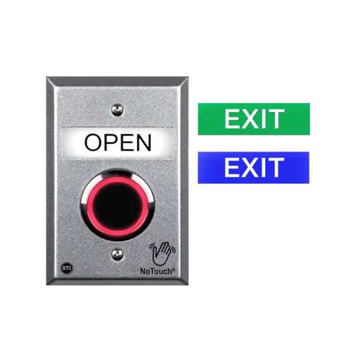 NoTouch® Cast Aluminum Switch, with Three Snap-in Messages, US Single-Gang, NT-CA100-EN