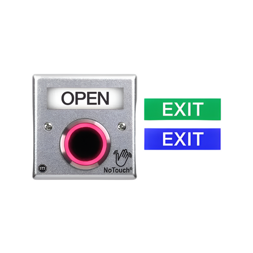 NoTouch® Cast Aluminum Switch, with Three Snap-in Messages, European Single-Gang, NT-CA300-EN