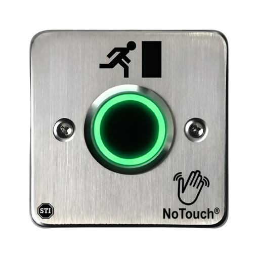 NoTouch® Stainless Steel Switch, European Single-Gang, Door Symbol, NT-SS300-EN