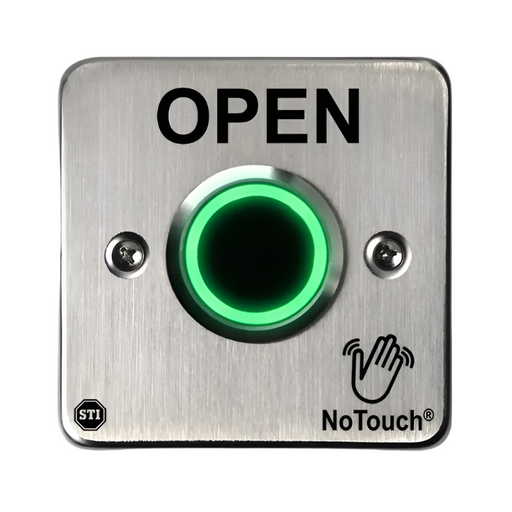 NoTouch® Stainless Steel Switch, European Single-Gang, OPEN, NT-SS302-EN