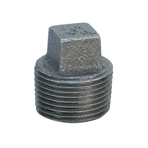 Black Pipe Fitting, Plug, Ductile Iron, Square Top, Threaded, 3/4"