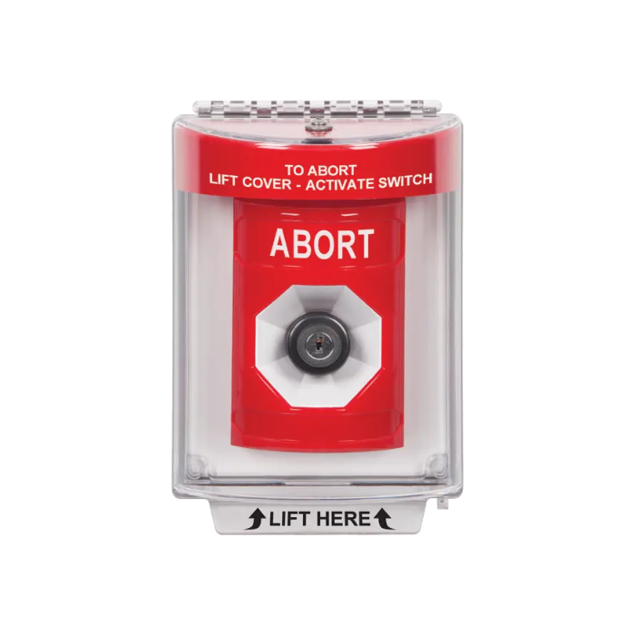 Standard Labeling, Buttons With Universal Stopper Flush, Key To Activate, Red, SS2033AB-EN