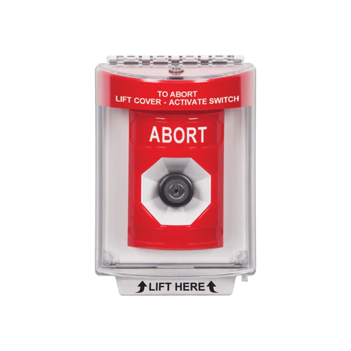 Standard Labeling, Buttons With Universal Stopper Flush, Key To Activate, Red, SS2033AB-EN
