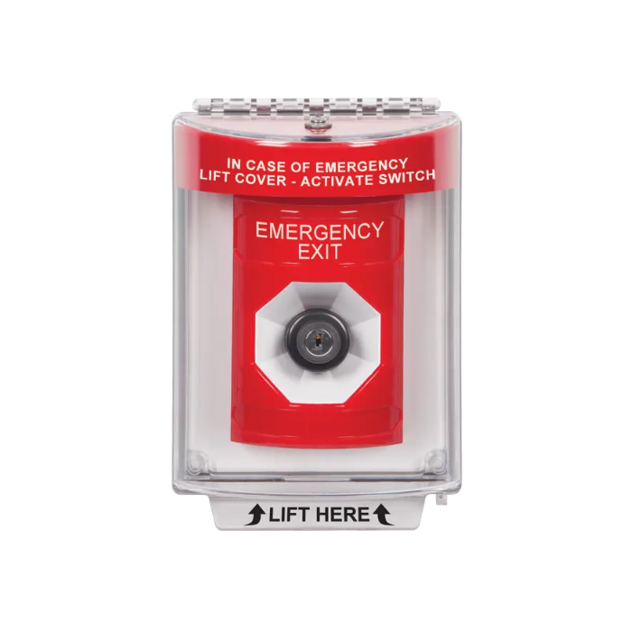 Standard Labeling, Buttons With Universal Stopper Flush, Key To Activate, Red, SS2033EX-EN