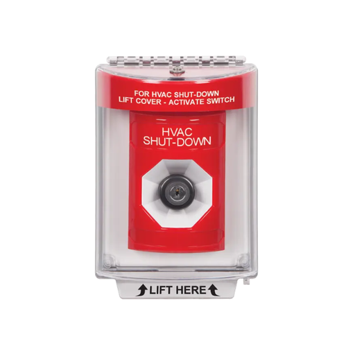 Standard Labeling, Buttons With Universal Stopper Flush, Key To Activate, Red, SS2033HV-EN