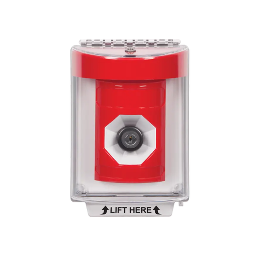 Standard Labeling, Buttons With Universal Stopper Flush, Key To Activate, Red, SS2033NT-EN